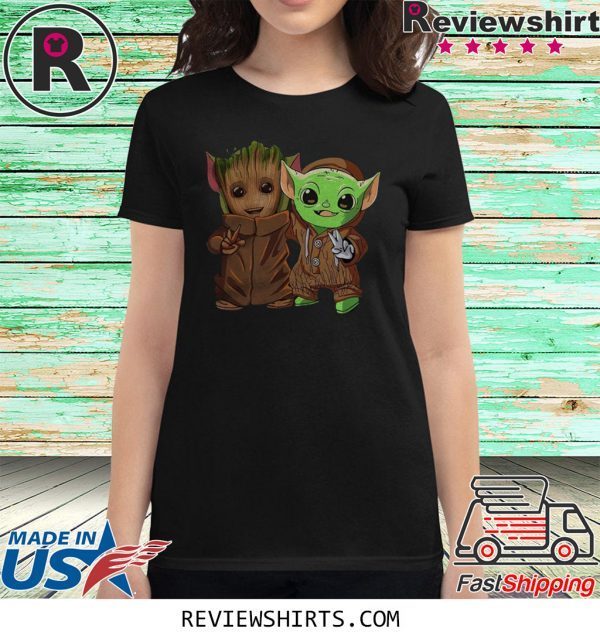 Baby Groot and Yoda baby is Friends T-Shirt