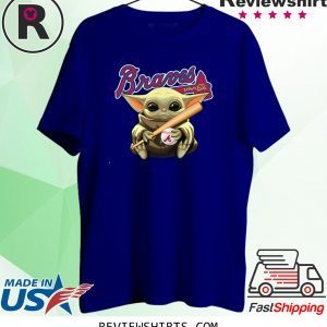 Baby Yoda Holding Braves Ball T-Shirt