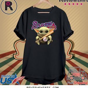 Baby Yoda Holding Braves Ball T-Shirt