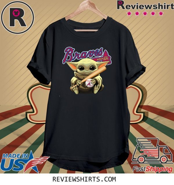 Baby Yoda Holding Braves Ball T-Shirt