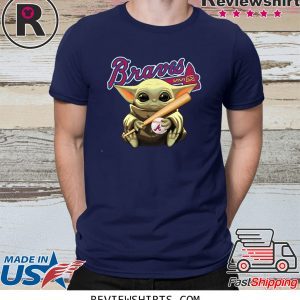 Baby Yoda Holding Braves Ball T-Shirt