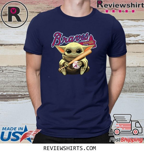 Baby Yoda Holding Braves Ball T-Shirt