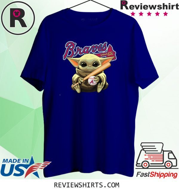 Baby Yoda Holding Braves Ball T-Shirt