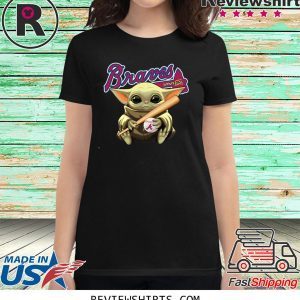 Baby Yoda Holding Braves Ball T-Shirt