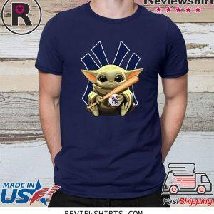 Baby Yoda Holding New York Yankees Ball Shirt