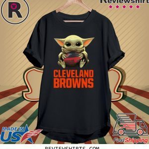 Baby Yoda Hug Cleveland Browns T-Shirt