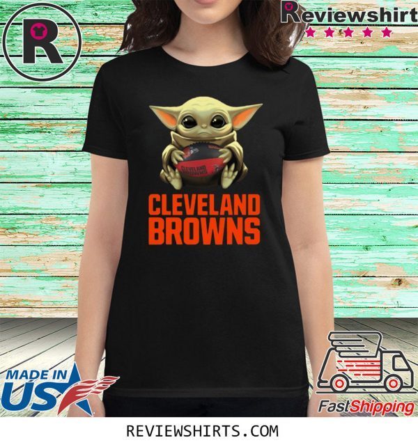 Baby Yoda Hug Cleveland Browns T-Shirt