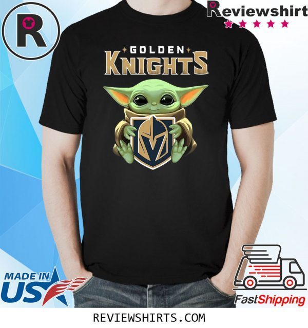 Official Baby Yoda Hug Golden Knights T-Shirt