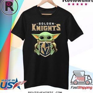 Official Baby Yoda Hug Golden Knights T-Shirt