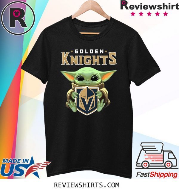 Official Baby Yoda Hug Golden Knights T-Shirt