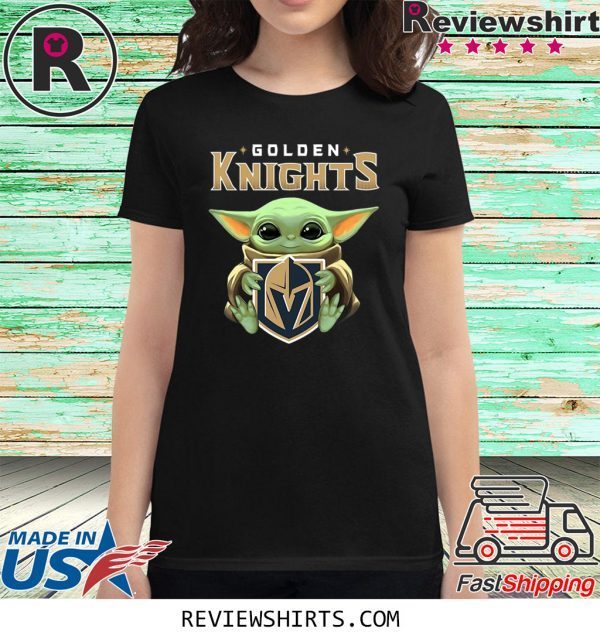 Official Baby Yoda Hug Golden Knights T-Shirt