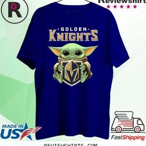 Official Baby Yoda Hug Golden Knights T-Shirt