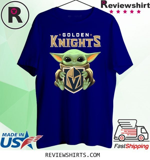 Official Baby Yoda Hug Golden Knights T-Shirt