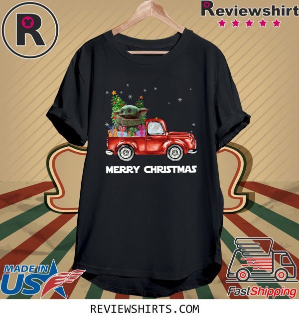 Baby Yoda Truck Merry Christmas Shirt