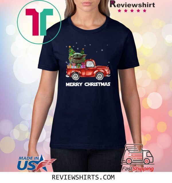 Baby Yoda Truck Merry Christmas Shirt