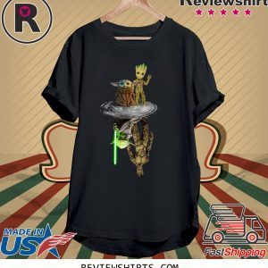 Baby Yoda and Baby Groot Water Reflection Master Yoda and Groot Shirt