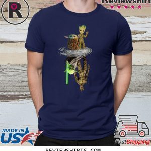 Baby Yoda and Baby Groot Water Reflection Master Yoda and Groot Shirt