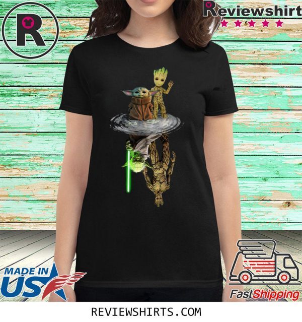 Baby Yoda and Baby Groot Water Reflection Master Yoda and Groot Shirt