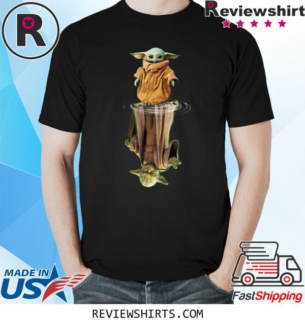 Baby Yoda and Master Yoda water reflection t-shirt
