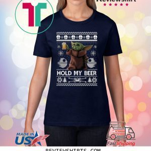 Baby Yoda hold my beer ugly christmas shirt