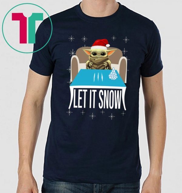 COCAINE SANTA BABY YODA LET IT SNOW SHIRT