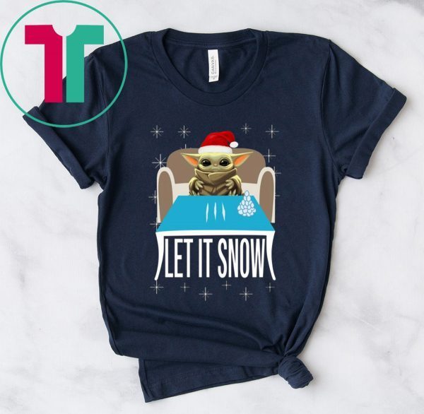 COCAINE SANTA BABY YODA LET IT SNOW SHIRT