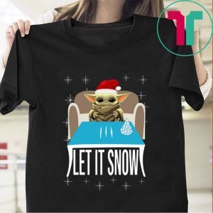 COCAINE SANTA BABY YODA LET IT SNOW SHIRT