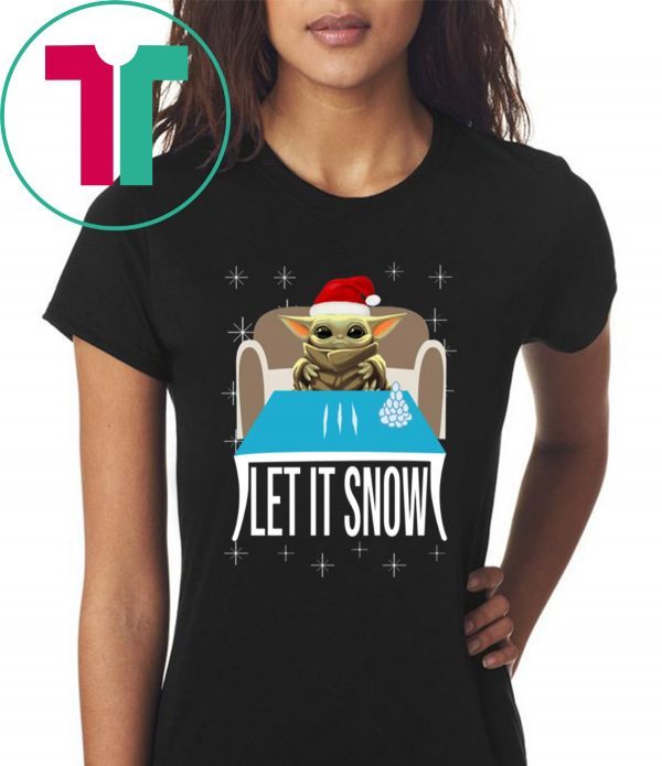 COCAINE SANTA BABY YODA LET IT SNOW SHIRT