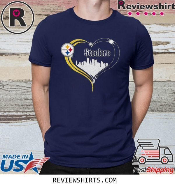 Diamond Love Pittsburgh Steelers city heart shirt