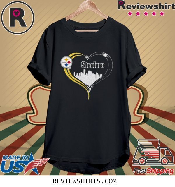 Diamond Love Pittsburgh Steelers city heart shirt