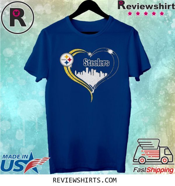 Diamond Love Pittsburgh Steelers city heart shirt