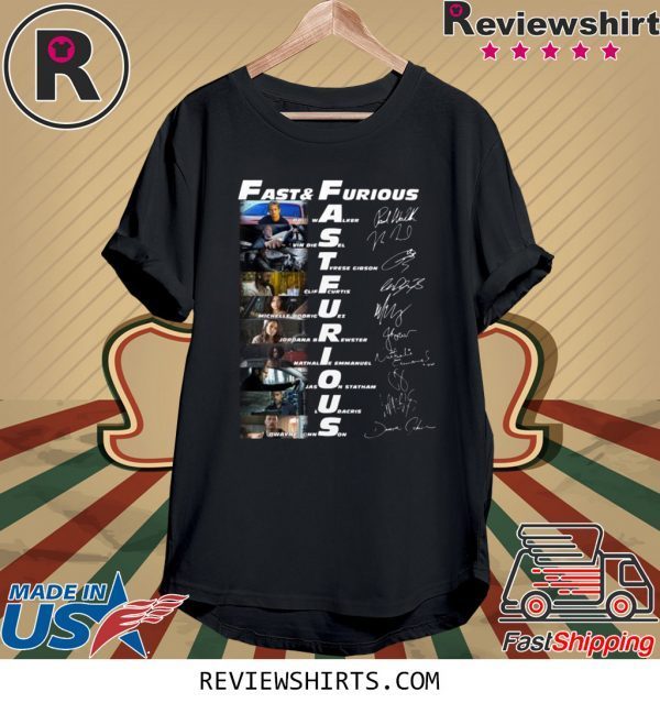 Fast Furious Paul Walker Vin Diesel Tvres Gibson Signatures T-Shirt