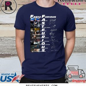 Fast Furious Paul Walker Vin Diesel Tvres Gibson Signatures T-Shirt