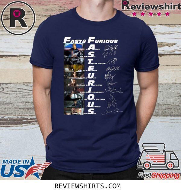 Fast Furious Paul Walker Vin Diesel Tvres Gibson Signatures T-Shirt