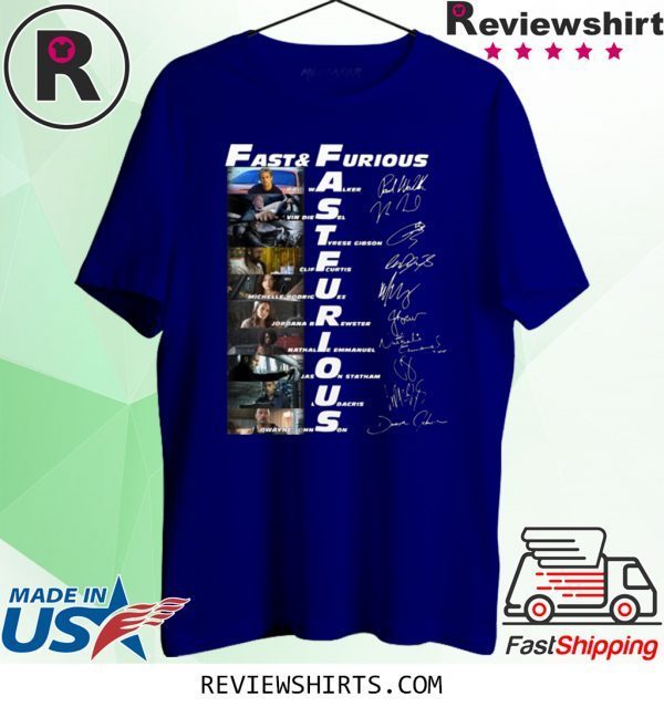 Fast Furious Paul Walker Vin Diesel Tvres Gibson Signatures T-Shirt