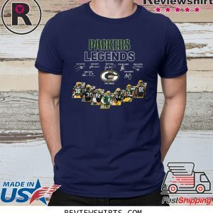 GREEN BAY PACKERS LEGENDS PLAYERS SIGNATURES T-SHIRT