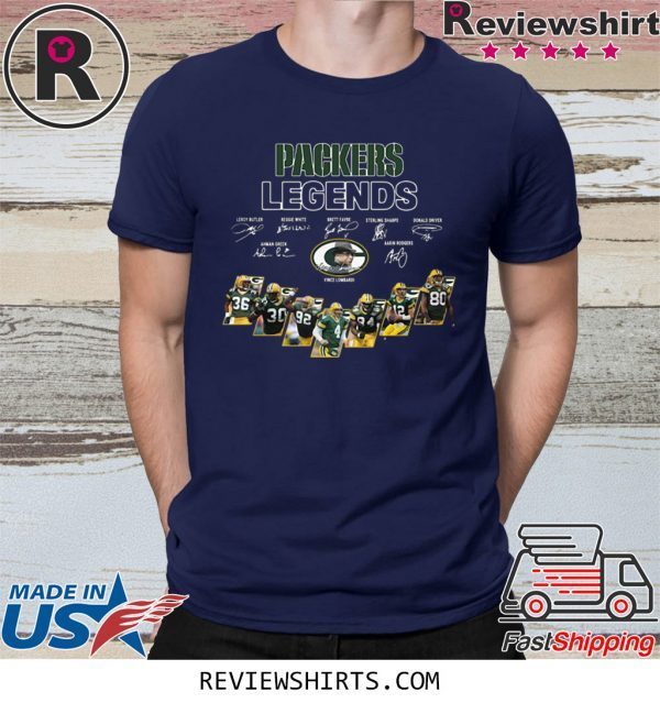 GREEN BAY PACKERS LEGENDS PLAYERS SIGNATURES T-SHIRT