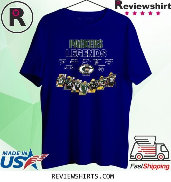 GREEN BAY PACKERS LEGENDS PLAYERS SIGNATURES T-SHIRT