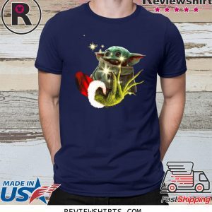 Grinch Hand And Baby Yoda Christmas T-Shirt