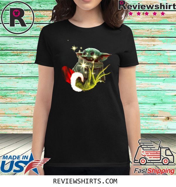 Grinch Hand And Baby Yoda Christmas T-Shirt