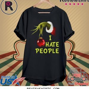 Grinch Hand Holding I Hate People Christmas 2020 T-Shirt
