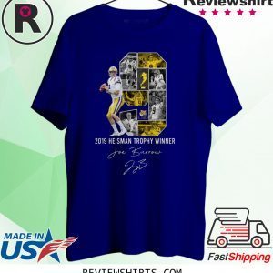 Joe Burrow 2019 Heisman trophy winner LSU Tigers signature t-shirt