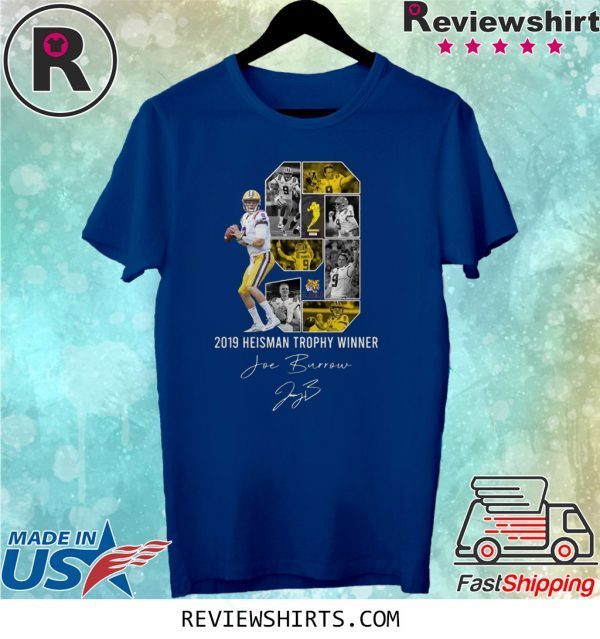 Joe Burrow 2019 Heisman trophy winner LSU Tigers signature t-shirt
