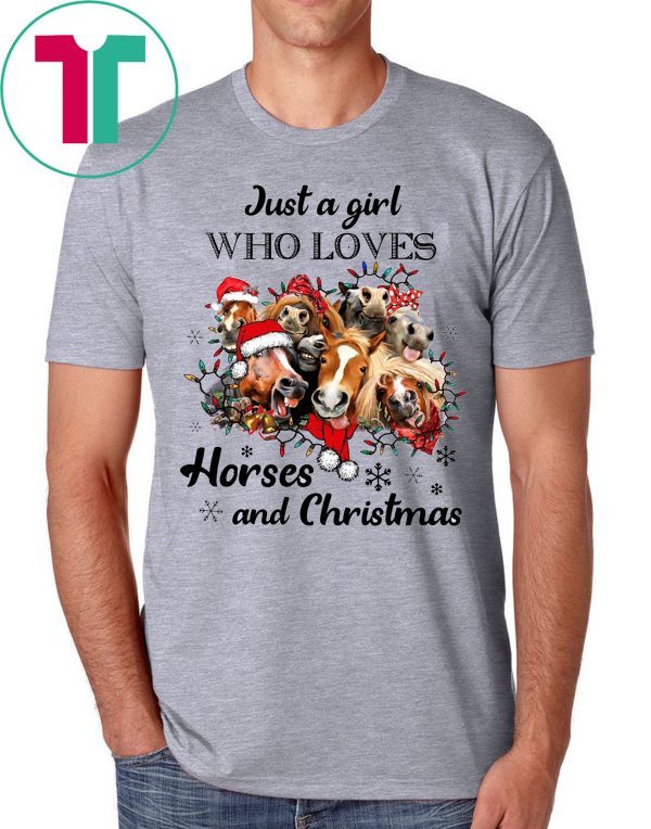 Just A Girl Who Loves Horses And Christmas T-Shirt