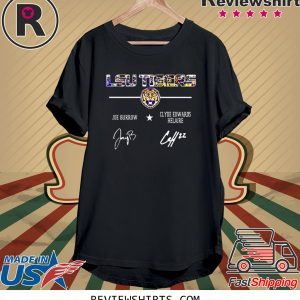 LSU Tigers Joe Burrow Clyde Edwards Helaire Signatures T-Shirt