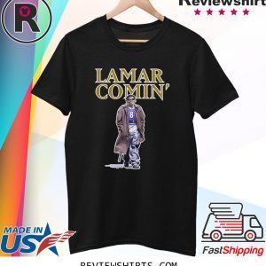 Lamar Comin T-Shirt Lamar Jackson Baltimore Ravens