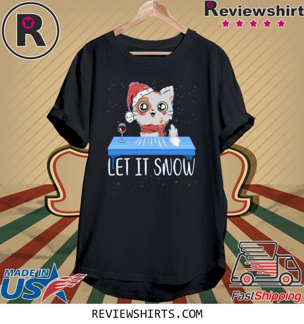 Let It Snow Santa Cocaine Cat Kitten T-Shirt
