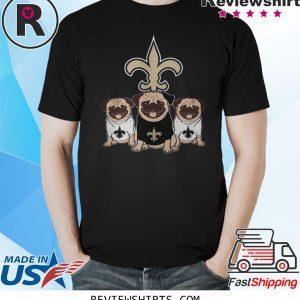 New Orleans Saints Pugs Dog T-Shirt