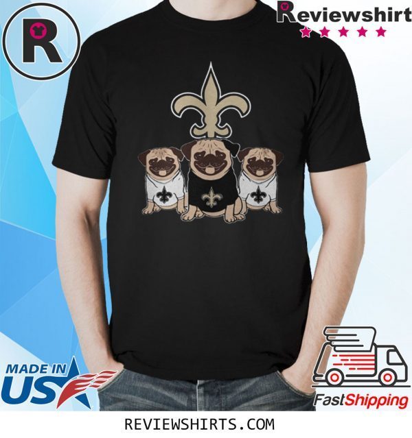 New Orleans Saints Pugs Dog T-Shirt