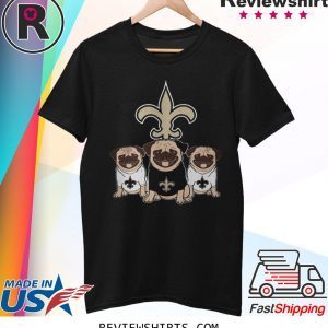 New Orleans Saints Pugs Dog T-Shirt